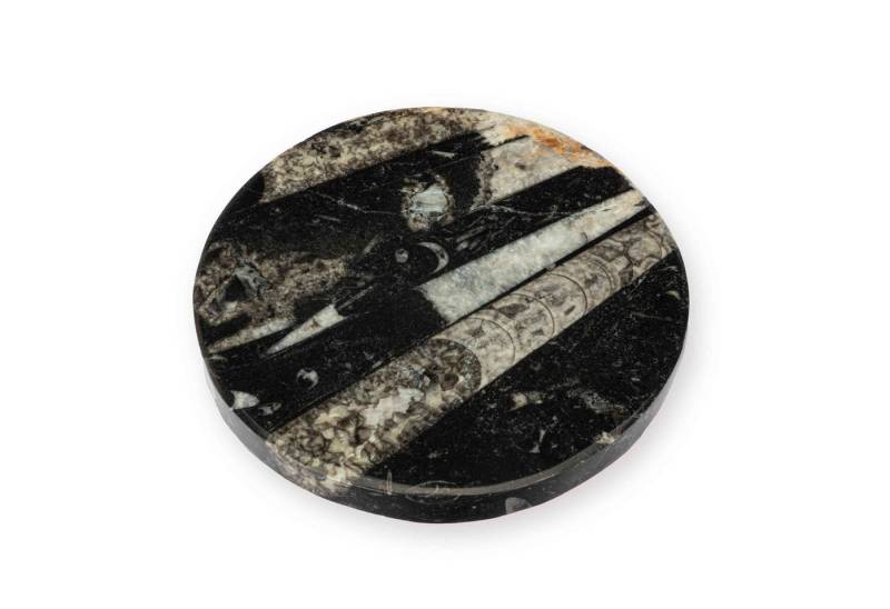 NKlaus Edelstein Fossilien-Untersetzer 12,5 cm – Marmor mit Orthoceras, Meditation NKlaus Edelstein Fossilien-Untersetzer 12,5 cm – Marmor mit Orthoceras, Meditation von NKlaus