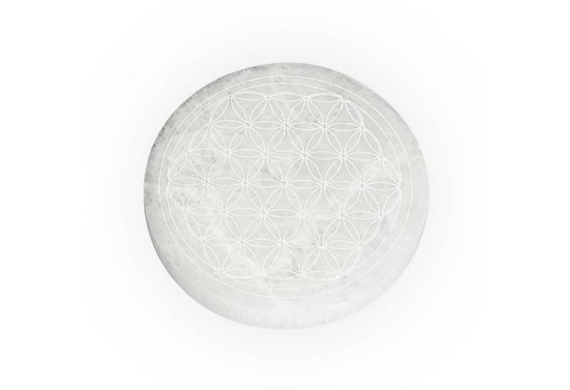 NKlaus Edelstein Selenit Heilstein Platte – 12 cm, Blume des Lebens Gravur, Meditation NKlaus Edelstein Selenit Heilstein Platte – 12 cm, Blume des Lebens Gravur, Meditation von NKlaus