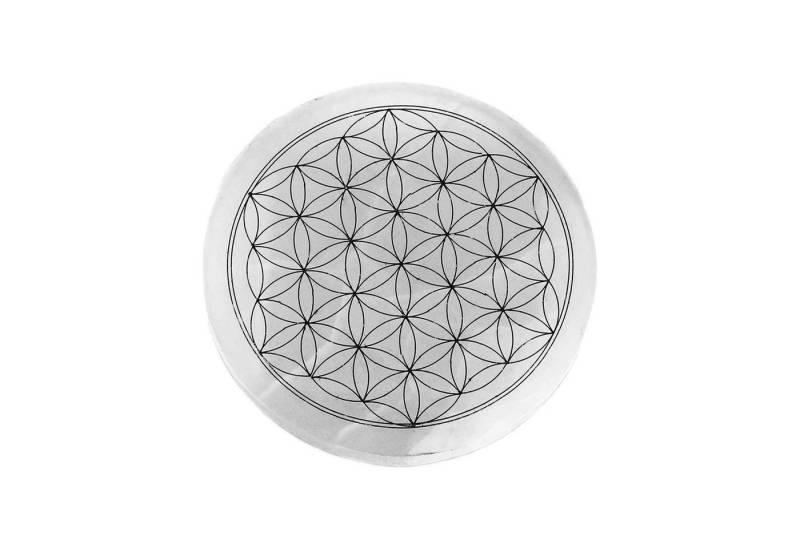 NKlaus Edelstein Selenit Blume des Lebens Platte 15?cm, Meditation NKlaus Edelstein Selenit Blume des Lebens Platte 15?cm, Meditation von NKlaus