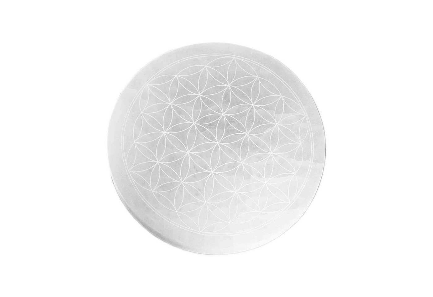 NKlaus Edelstein Selenit Platte Blume des Lebens – 14,5 cm, Meditation von NKlaus