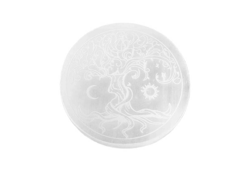 NKlaus Edelstein Selenit Platte Sonne Mond Baum 13,5 cm, Meditation NKlaus Edelstein Selenit Platte Sonne Mond Baum 13,5 cm, Meditation von NKlaus