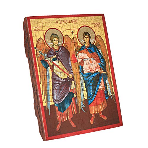 NKlaus Erzengel Gabriel und Michael, Christliche Holz Ikone 16x12,5cm handarbeit 37039 NKlaus Erzengel Gabriel und Michael, Christliche Holz Ikone 16x12,5cm handarbeit 37039 von NKlaus