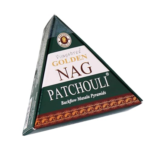 NKlaus Golden Nag Patchouli Räucherpyramiden (10 Stück) – Erdiger Räucherkegel & Duftkegel für Rückfluss, Raumharmonie & spirituelle Räucherkerzen, Räucherwerk von NKlaus