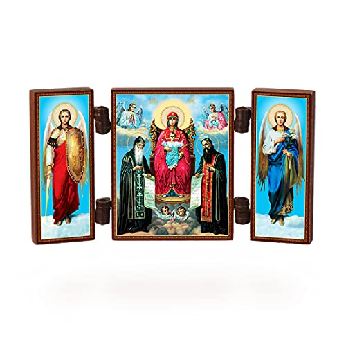 NKlaus - Gottesmutter Kievo Pecherska - christliche Ikone Triptychon - Kievo Pecherskaja Borodica - reise Altar Holz 36165 von NKlaus