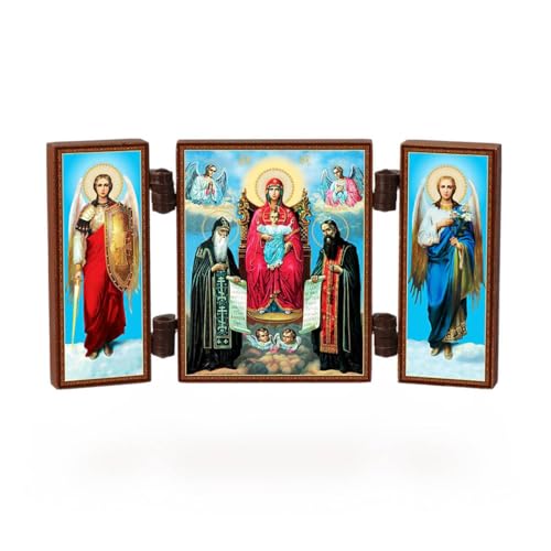 NKlaus - Gottesmutter Kievo Pecherska - christliche Ikone Triptychon - Kievo Pecherskaja Borodica - reise Altar Holz 36165 von NKlaus