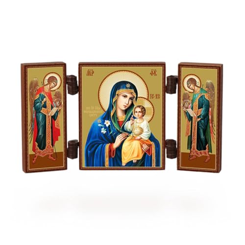 NKlaus - Gottesmutter Nicht Verwelkende Blume - christliche Ikone Triptychon - Neuvjadaemyj Cvet - reise Altar Holz 36166 NKlaus - Gottesmutter Nicht Verwelkende Blume - christliche Ikone Triptychon - Neuvjadaemyj Cvet - reise Altar Holz 36166 von NKlaus