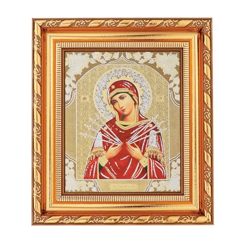NKlaus Gottesmutter Siebenpfeilige Ikone im Rahmen mit Glas 14x16cm christlich 11359 NKlaus Gottesmutter Siebenpfeilige Ikone im Rahmen mit Glas 14x16cm christlich 11359 von NKlaus