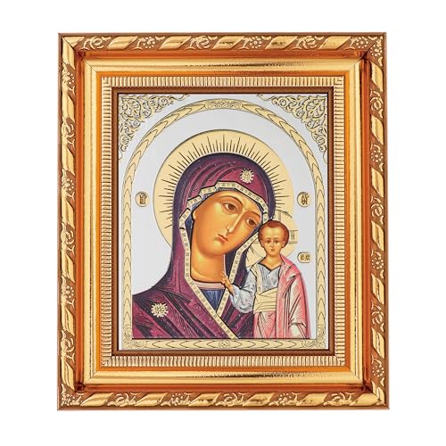 NKlaus Gottesmutter Von Kazan Ikone, Rahmen mit Glas 14x16cm christlich orthodox 11349 von NKlaus
