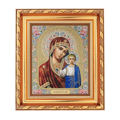 NKlaus Gottesmutter Von Kazan Ikone, Rahmen mit Glas 14x16cm christlich orthodox 11375 von NKlaus