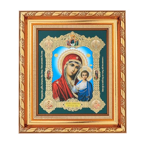 NKlaus Gottesmutter Von Kazan Ikone, Rahmen mit Glas 14x16cm christlich orthodox 11380 von NKlaus