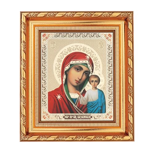 NKlaus Gottesmutter Von Kazan Ikone, Rahmen mit Glas 14x16cm christlich orthodox 13931 von NKlaus