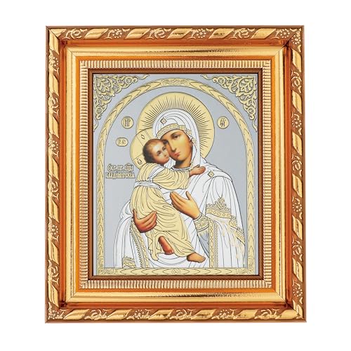 NKlaus Gottesmutter Von Wladimir Ikone im Rahmen Glas 14x16cm christlich orthodox 11342 von NKlaus