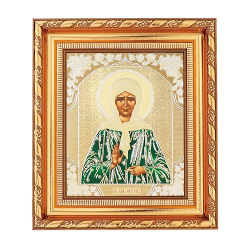 NKlaus Heilige Matrona Ikone im Rahmen mit dem Glas 14x16cm christlich orthodox 11356 von NKlaus