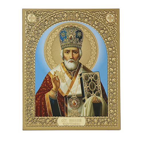 NKlaus Heiliger Nikolaus Holz Ikone 15x18cm christlich orthodox 11410 von NKlaus