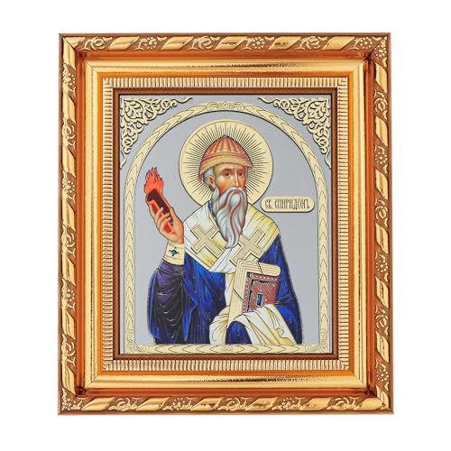 NKlaus Heiliger Spiridon Ikone im Rahmen mit Glas 14x16cm christlich orthodox 11353 von NKlaus