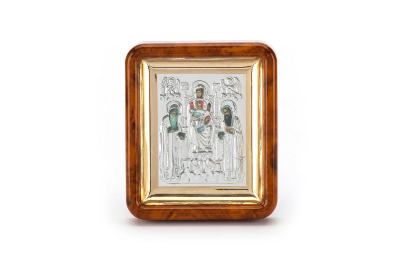 NKlaus Holzbild Gottesmutter Kievo Pecherska in Rahmen mit Plexigl von NKlaus