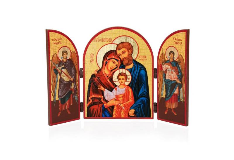 NKlaus Holzbild Heilige Familie Triptychon Holz Ikone 25x16cm chri von NKlaus