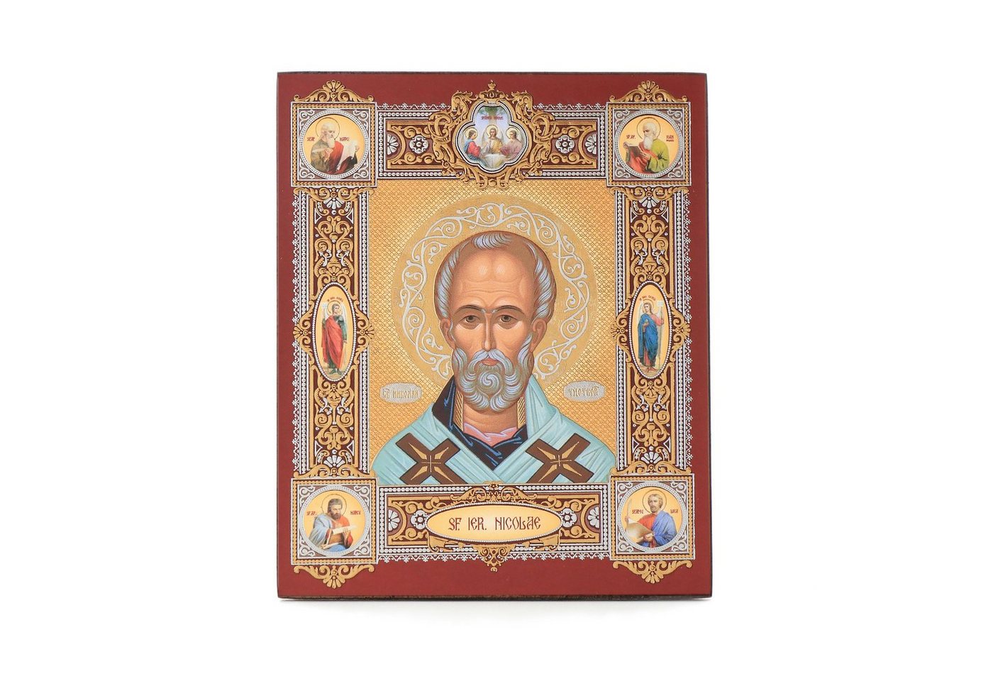 NKlaus Bild Heiliger Nikolaus Wundertäter Holz Ikone 10x12cm christlich orthodox 1, Religion von NKlaus