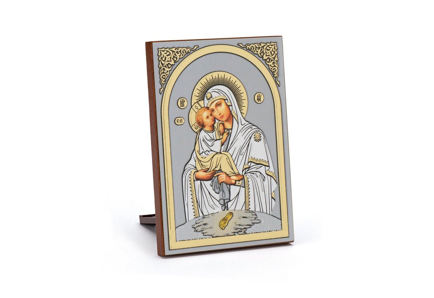 NKlaus Bild Ikone Gottesmutter Von Pochaev Holz 6x8,5cm christlich 11084, Religion von NKlaus