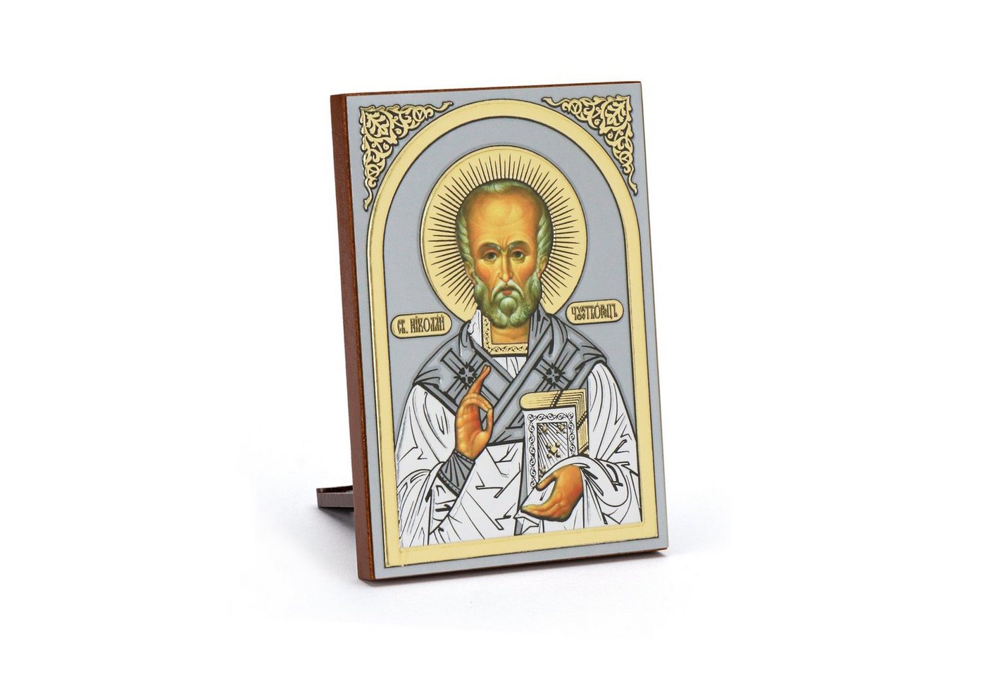 NKlaus Bild Ikone Heiliger Nikolaus Holz 6x8,5cm christlich 11079, Religion von NKlaus