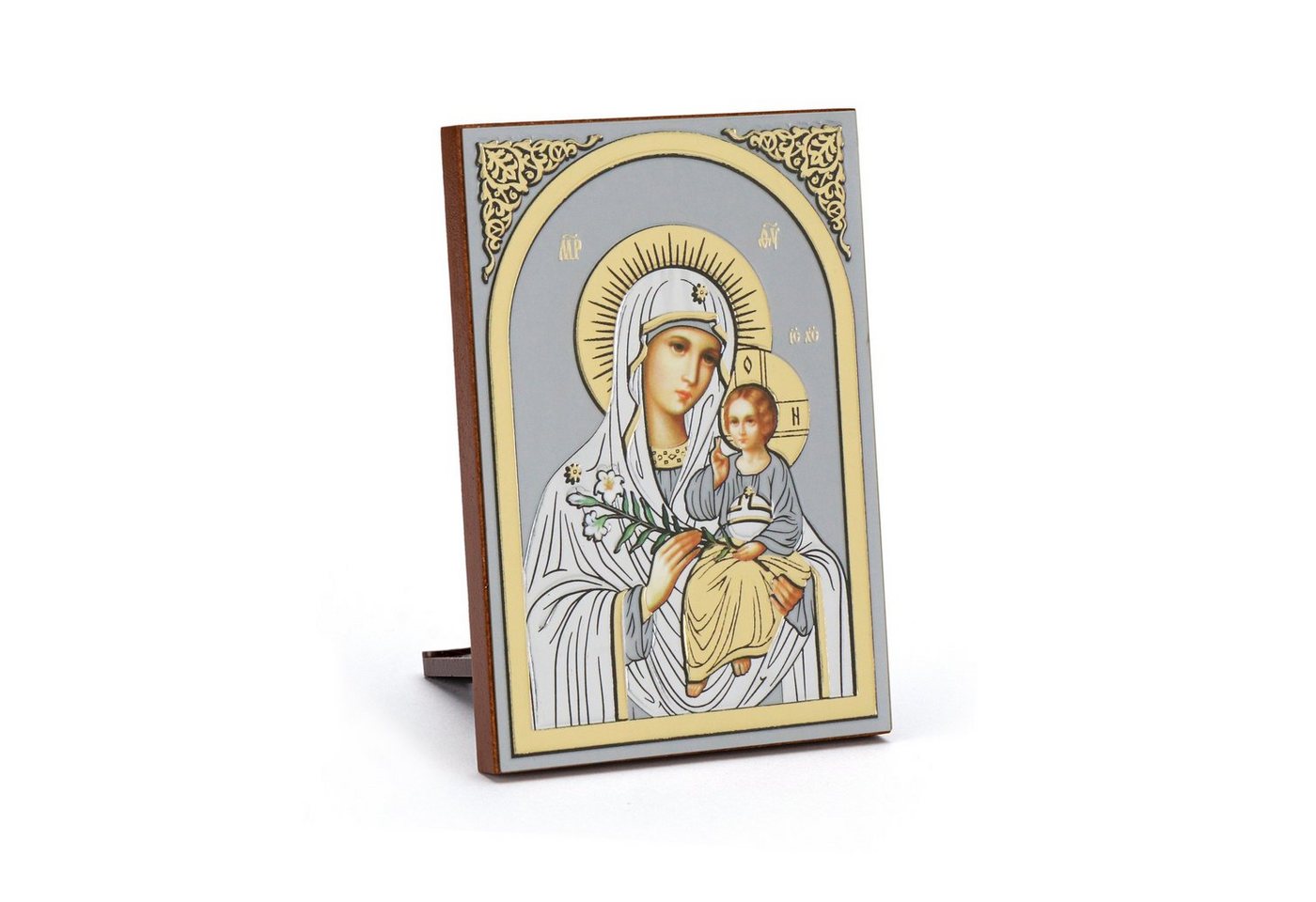 NKlaus Bild Ikone Nicht Verwelkende Blume Holz 6x8,5cm christlich 11073, Religion von NKlaus