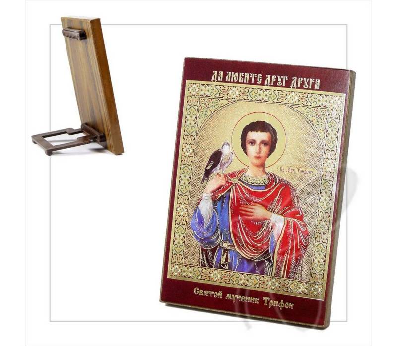 NKlaus Bild Ikone Tryphon Holz 8 X 6 Икона Трифон 1090, Religion von NKlaus