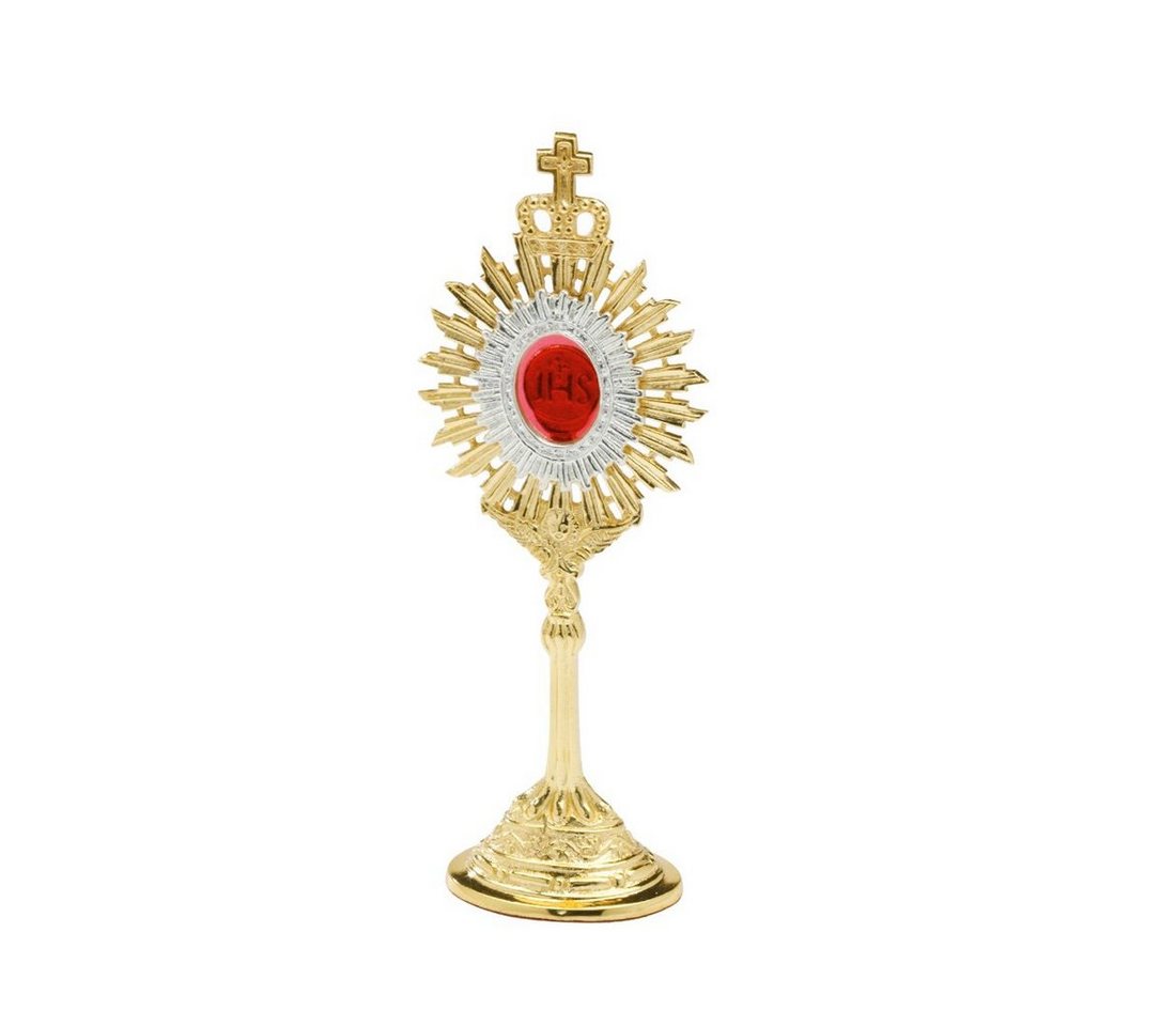 NKlaus Holzbild Mini-Reliquiar Messing Vergoldet H:18cm Fuß 5,5 X, Kirchliche Souvenirs von NKlaus
