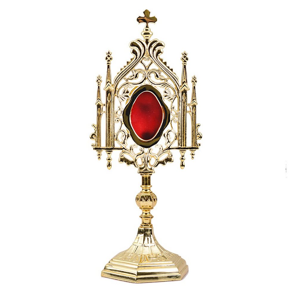 NKlaus Holzbild Monstranz Reliquiar 35cm Hausaltar Golden Reliktha, Kirchliche Souvenirs von NKlaus