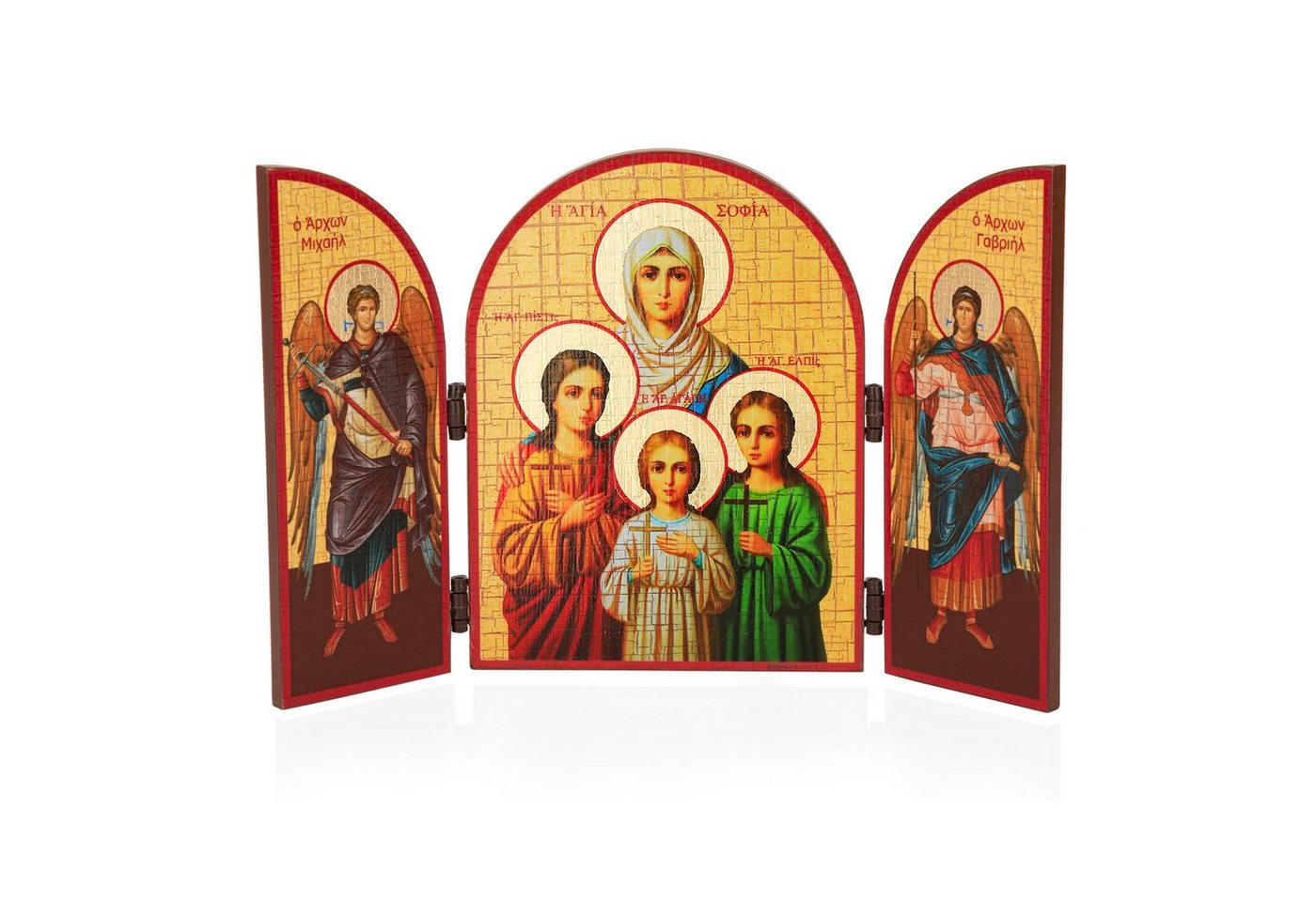 NKlaus Holzbild Sophia Von Mailand U. Ihrer Töchter Fides Triptych von NKlaus