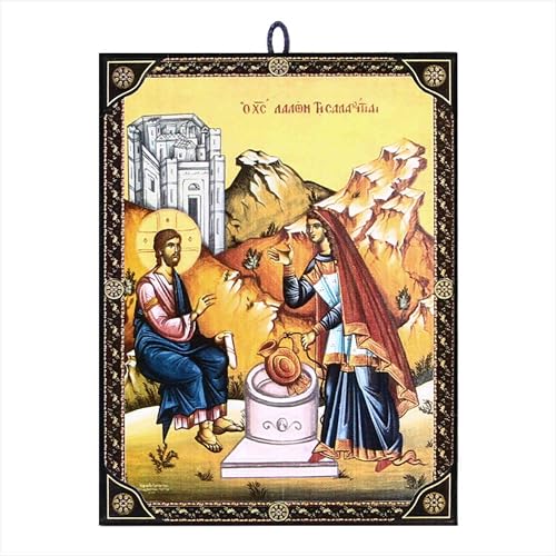 NKlaus Ikone Christus Und Die Samariterin 9,7x13,5x1,2cm Christliche Ikone orthodox aus Griechenland 60123 NKlaus Ikone Christus Und Die Samariterin 9,7x13,5x1,2cm Christliche Ikone orthodox aus Griechenland 60123 von NKlaus