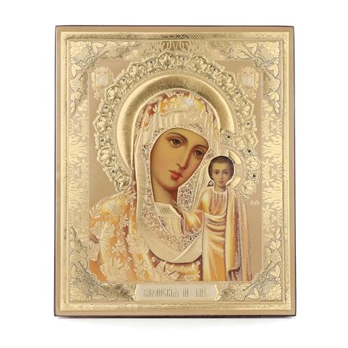 NKlaus Ikone Gottesmutter von Kazan Holz 15x18cm Ikonographie Orthodoxes Leitbild Kunstdruck 39112 von NKlaus