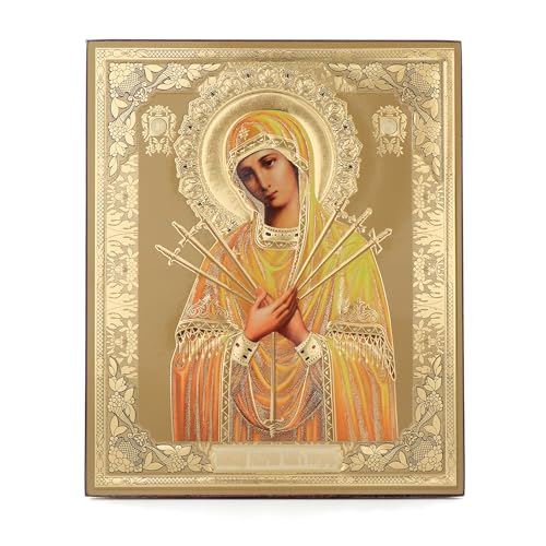 NKlaus Ikone Siebenpfeilige Mäßigung Der Bösen Herzen Holz 15x18cm Heiligenbild Kunstbild 39114 NKlaus Ikone Siebenpfeilige Mäßigung Der Bösen Herzen Holz 15x18cm Heiligenbild Kunstbild 39114 von NKlaus