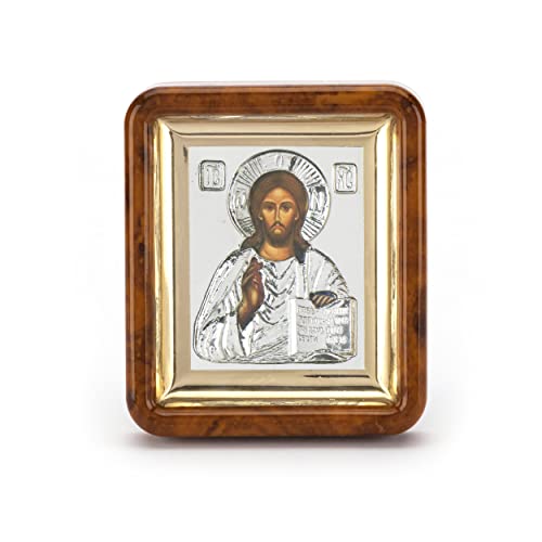 NKlaus Jesus Christus Ikone in Rahmen mit Plexiglass 7x6cm christlich 11070 von NKlaus
