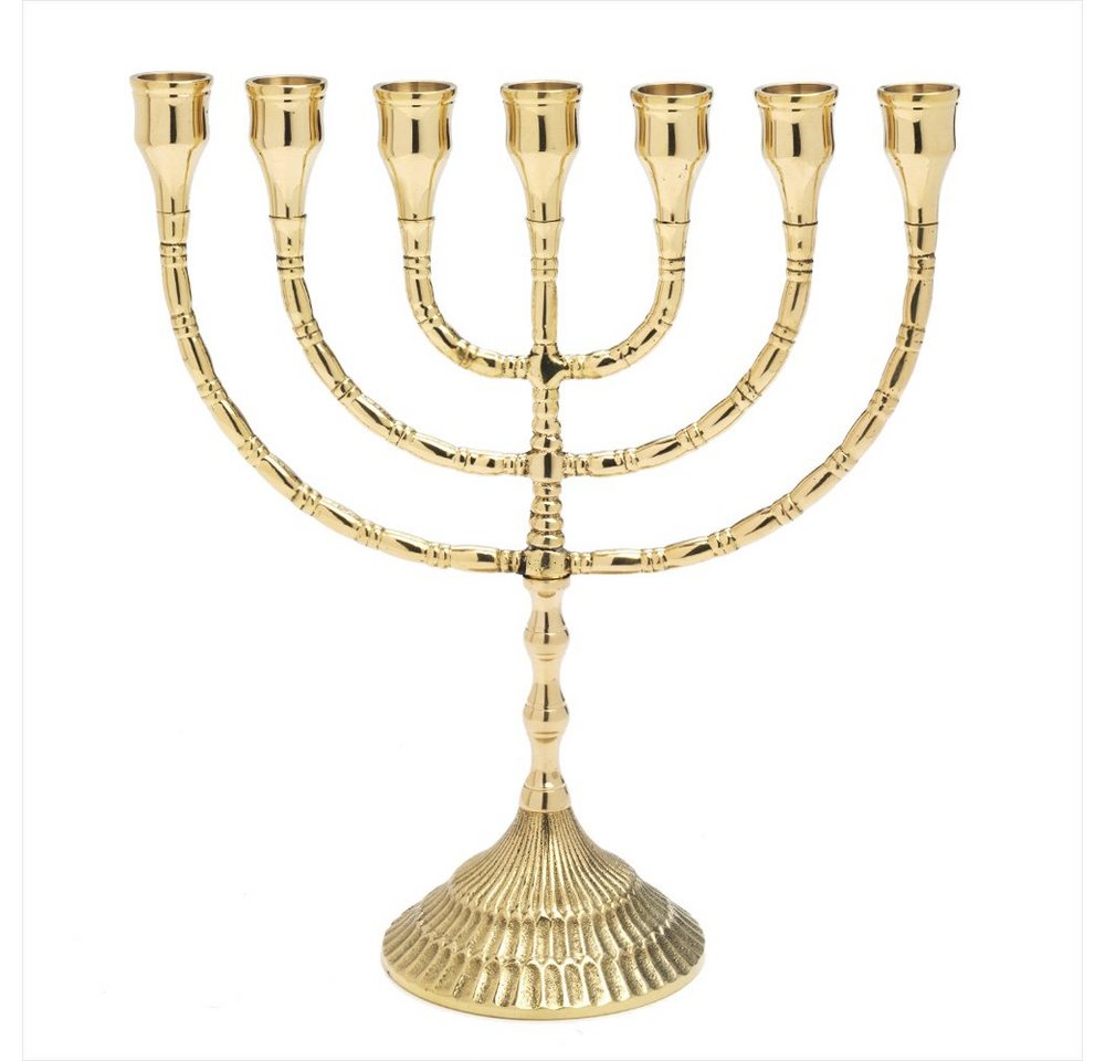 NKlaus Kandelaber 30cm Menorah Kerzenleuchter Groß Gold 7er Kerzenst von NKlaus