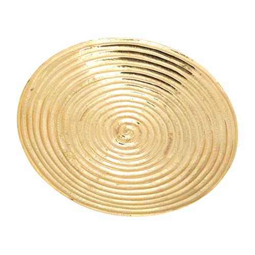 NKlaus Kerzen -Rillen-Teller Ø15cm Kerzenteller aus Messing Gold Hochzeitskerzenhalter Spiralen-Design 10562 von NKlaus