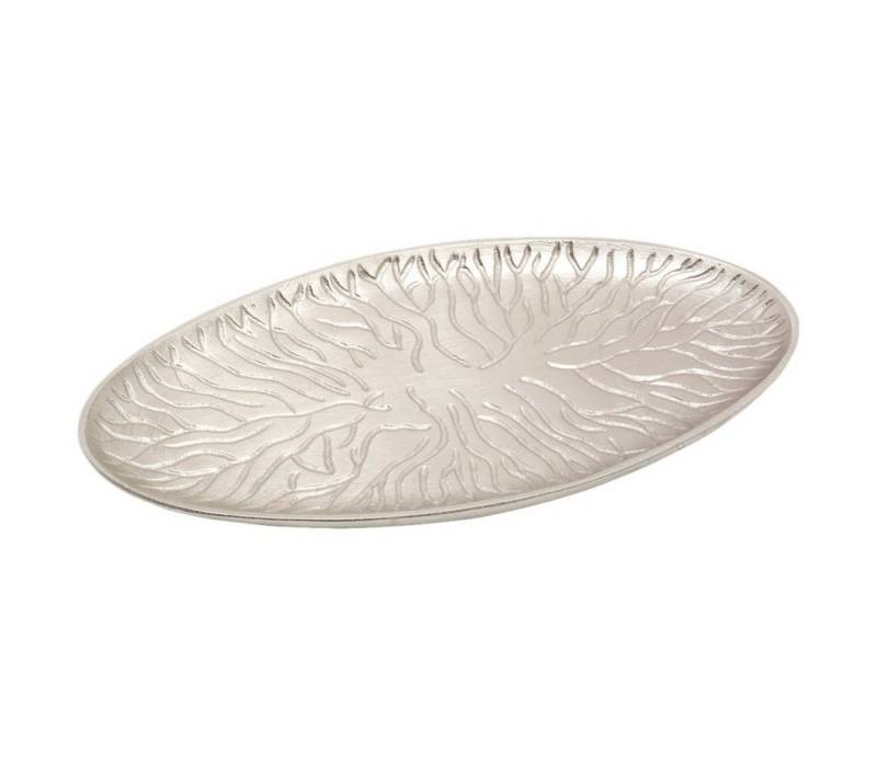 NKlaus Kerzenhalter Kerzenteller Oval 18x9cm Messing Vernickelt Teller von NKlaus