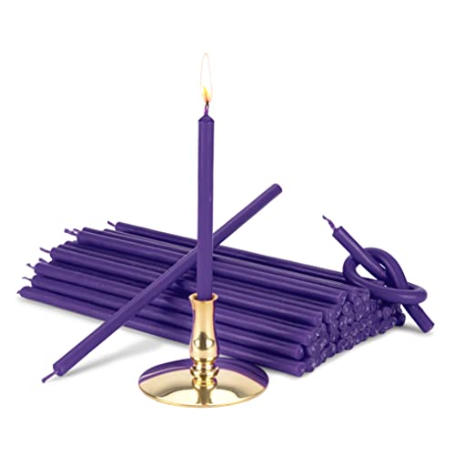 NKlaus - Kerzenhalter mit Stabkerzen violett Tropffrei L 16cm Ritualkerze Paraffin 40005 von NKlaus