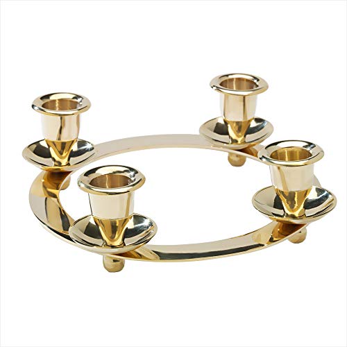 NKlaus Kerzenleuchter Ø 20cm Adventskranz Kerzenständer rund für Kerzen Ø 2cm Messing Gold Dekoration Tafelkerzen Stabkerzen 2899 NKlaus Kerzenleuchter Ø 20cm Adventskranz Kerzenständer rund für Kerzen Ø 2cm Messing Gold Dekoration Tafelkerzen Stabkerzen 2899 von NKlaus