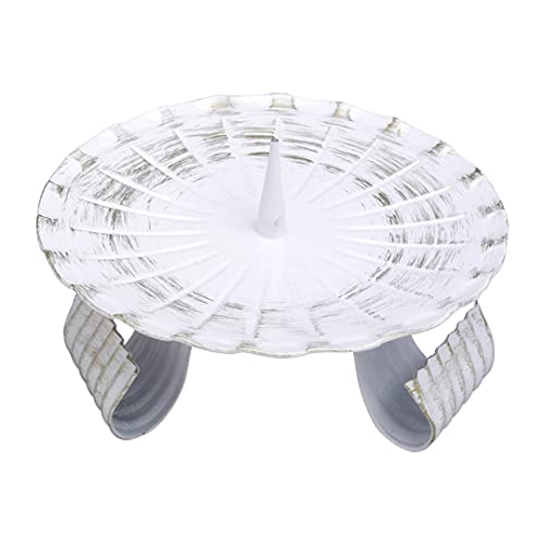NKlaus Kerzenleuchter Ø12cm Eisen Dreifußleuchter mit Dorn Altarleuchter Weiss/Gold Linienstruktur 10732 NKlaus Kerzenleuchter Ø12cm Eisen Dreifußleuchter mit Dorn Altarleuchter Weiss/Gold Linienstruktur 10732 von NKlaus