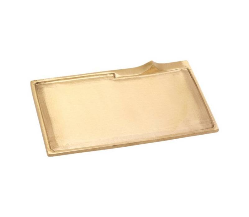 NKlaus Kerzentablett Kerzenteller Rechteckig 17x9cm Messing Gold Kerzen von NKlaus