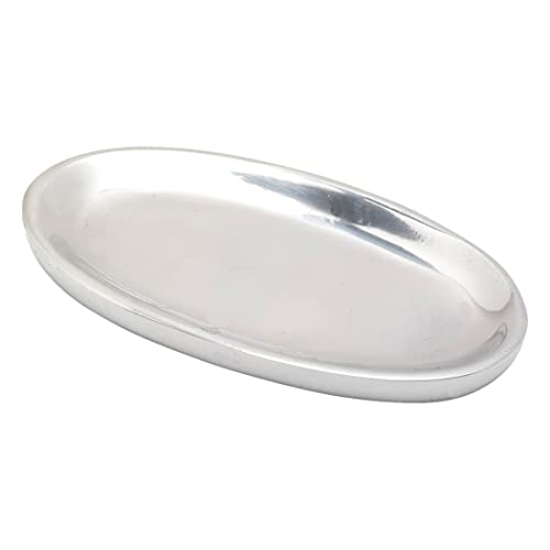 NKlaus Kerzenteller oval 12x6cm Aluminium Silber poliert Untertasse Tisch Dekoration Oberfläche glatt 10374 von NKlaus
