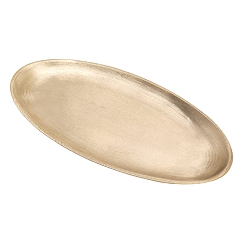 NKlaus Kerzenteller oval 12x6cm matt Desinger Dekoteller aus Messing Gold Untersetzer 10500 von NKlaus
