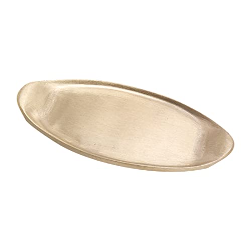 NKlaus Kerzenteller oval L 18 cm Messing Gold matt Untersetzer Untertasse Kerzenhalter 10480 von NKlaus