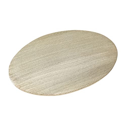 NKlaus Kerzenteller oval groß Aluminium Gold 20x14cm Kerzenhalter Untersetzer Tablett Gebürstet - Design 10381 von NKlaus