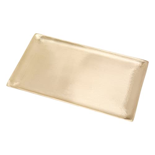 NKlaus Kerzenteller rechteckig 19x11cm matt Messing gold Tablett modern Untertasse Deko 10535 von NKlaus