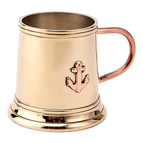 NKlaus Maritim Rumbecher 6 cl aus Messing innen versilbert Schnapsglas Rumbecher 11707 von NKlaus