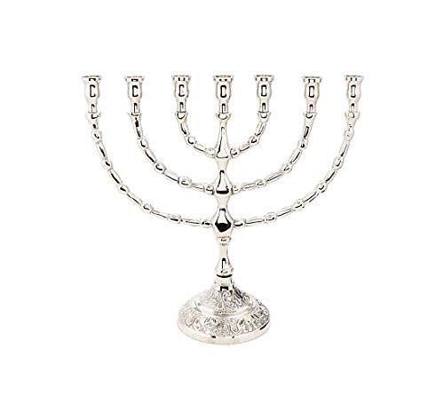 NKlaus Menorah Leuchter 7- armig Messing Gold Kerzen bis Ø 1,5cm Kerzenständer Höhe: 20cm Menora Breite :22cm Kirchenbedarf Dekoration 4171 von NKlaus