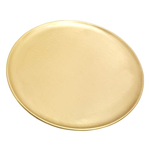 NKlaus Messing Kerzenteller Gold poliert Ø 21cm Untersetzer 0,5cm dick Tischdeko rund 10970 von NKlaus