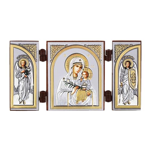 NKlaus - Nicht Verwelkende Blume - Ikone Triptychon Christlich - reise Altar Holz 16624 NKlaus - Nicht Verwelkende Blume - Ikone Triptychon Christlich - reise Altar Holz 16624 von NKlaus