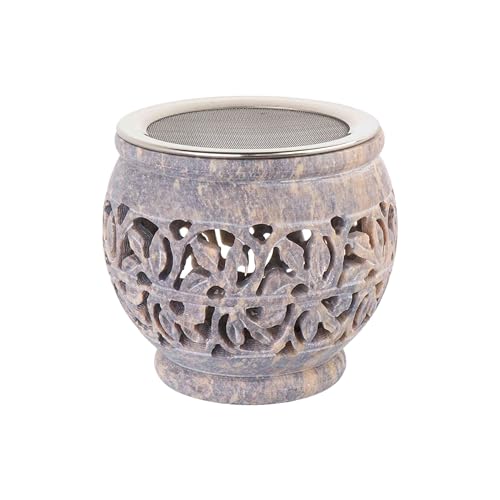 NKlaus Räucherstövchen 9x9cm – rundes Speckstein-Stövchen mit umlaufender Gravur & Räuchersieb, für Harze, Kräuter, Rituale & Meditation 16691 NKlaus Räucherstövchen 9x9cm – rundes Speckstein-Stövchen mit umlaufender Gravur & Räuchersieb, für Harze, Kräuter, Rituale & Meditation 16691 von NKlaus
